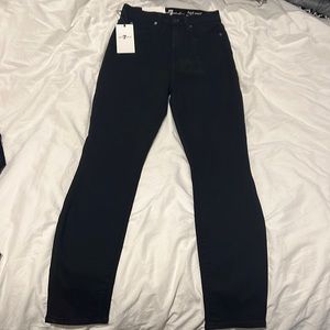 Black NWT 7 for all mankind high rise ankle gwenevere jeans size 23